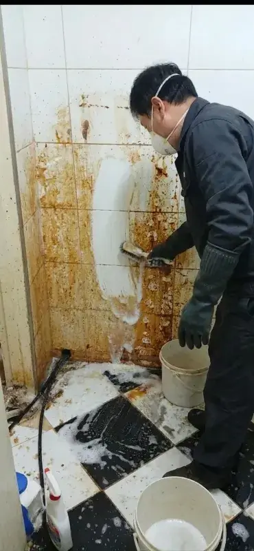 상가 주방 기름때 청소 과정